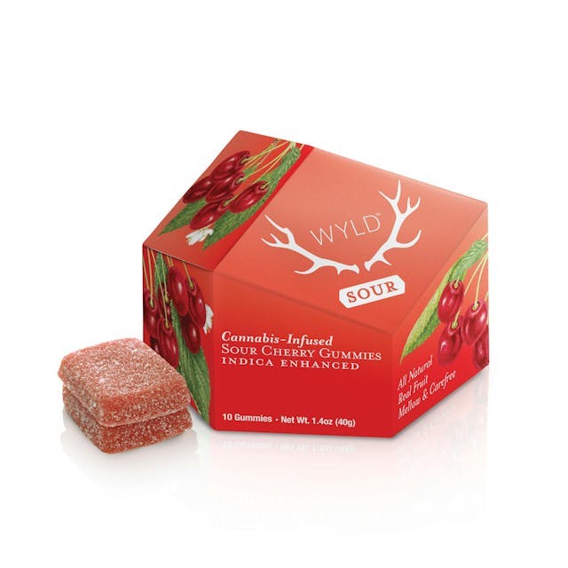 image of WYLD    Sour Cherry Gummies   10 Pack : Edibles