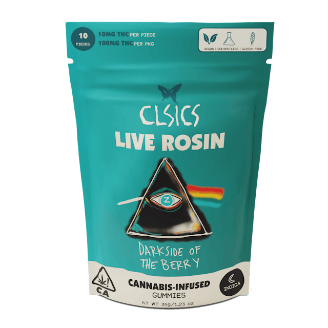image of CLSICS Rosin 10 Pack Live Rosin Gummies | Dark Side of the Berry : Edibles