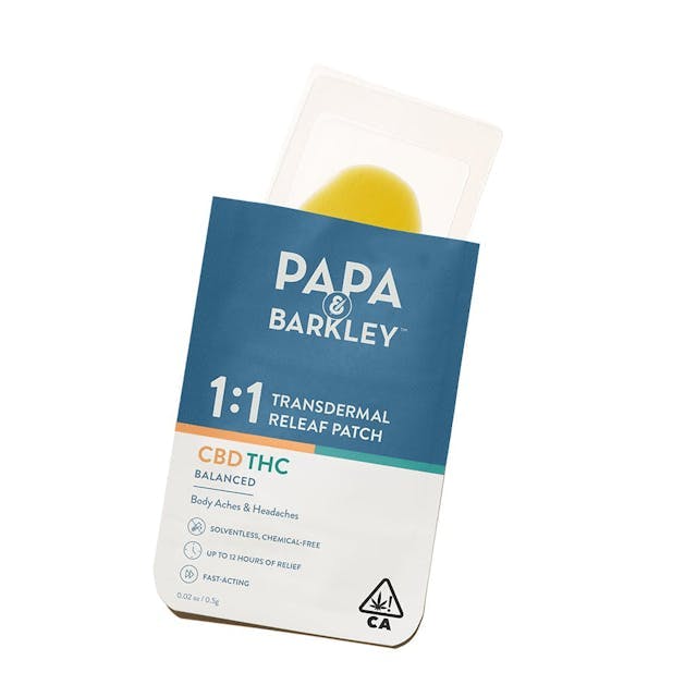 image of Papa & Barkley Patch, 1CBD:1THC, FG 1ct   Papa and Barkley : Topicals