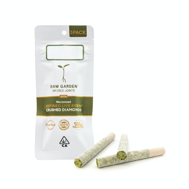 image of Raw Garden Limetini RLR™ Crushed Diamonds Infused (3) 0.5g Joints : PreRol Infused