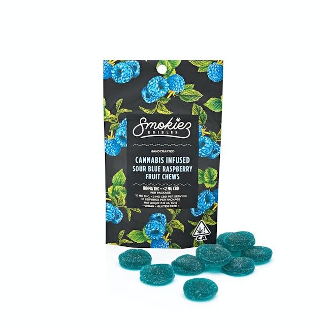 image of Smokiez Edibles Sour Blue Raspberry Fruit Chews : Edibles