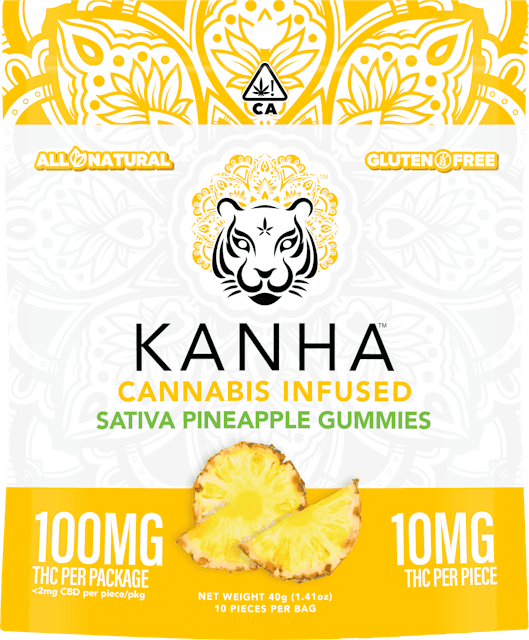 image of KANHA KE   THC   Classic Sativa Pineapple 100mg (10 mg/each)- : Edibles