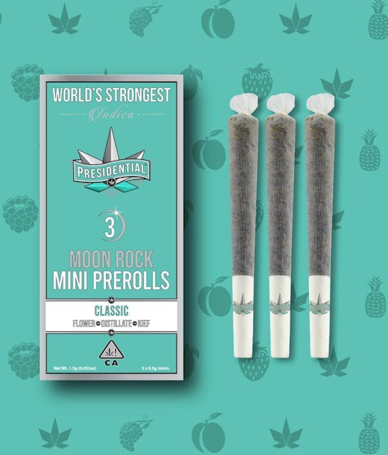 image of Presidential  Pee Wee Moon Rock Mini Prerolls Classic  (1.5g) : PreRol Infused