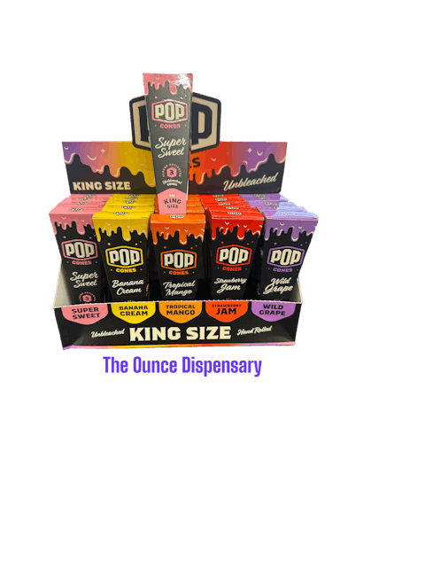 POP Cones King Size Super Sweet 3 Pack Unbleached Cone
