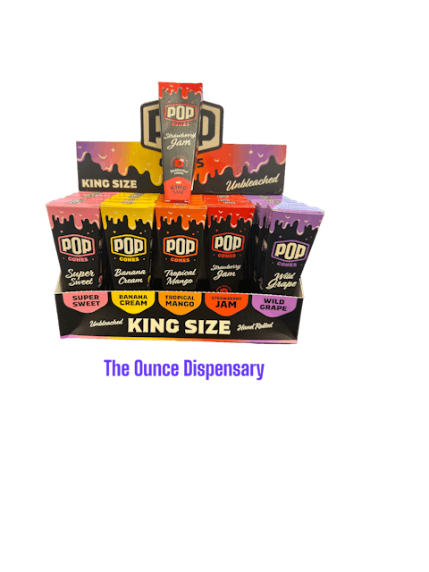 POP Cones King Size Strawberry Jam 3 Pack Unbleached Cone