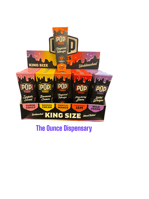 POP Cones King Size Tropical Mango 3 Pack Unbleached Cone