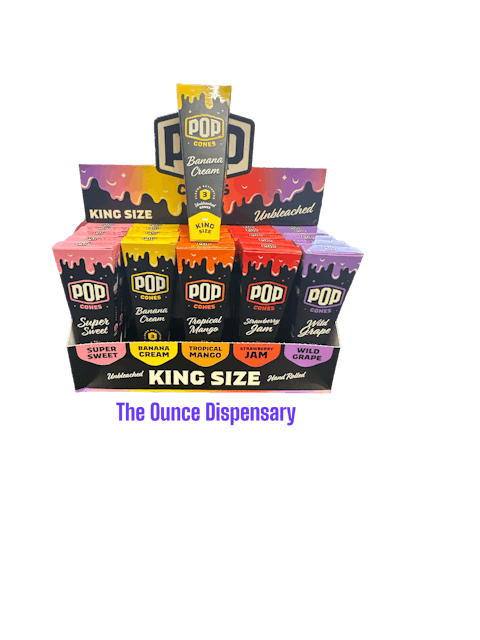 POP Cones King Size Banana Cream 3 Pack Unbleached Cone