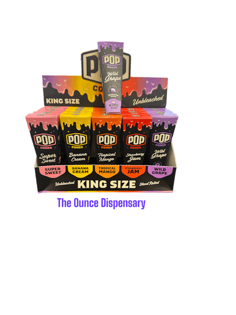 POP Cones King Size Wild Grape 3 Pack Unbleached Cone