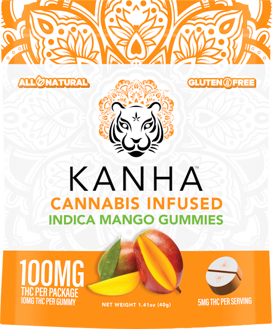 image of KANHA KE   THC   Classic Indica Mango 100mg (10 mg/each)- : Edibles