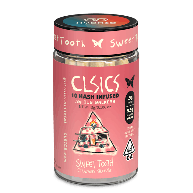 image of CLSICS Rosin Sweet ToothCLSICS Hash Preroll 10pk Hybrid : PreRol Infused