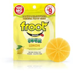 Picture of theFroot Sour Lemon Gummy   100mg Single Cut to dose