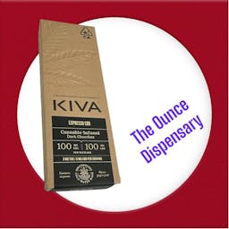 Picture of theKiva ConfectionsEspresso CBD 1:1 Dark Chocolate Bar Kiva