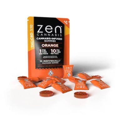 image of ZEN Orange 1:10  10:100mg Gummy : Edibles