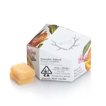 image of WYLD    Peach Gummies   2:1 CBD:THC - 10 Pack : Edibles