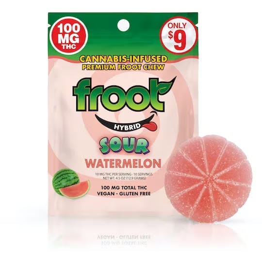 Froot Sour Gummy Watermelon 100mg