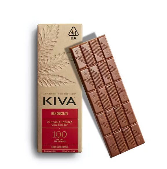 image of Kiva Confections Kiva Milk Chocolate Bar   100mg : Edibles