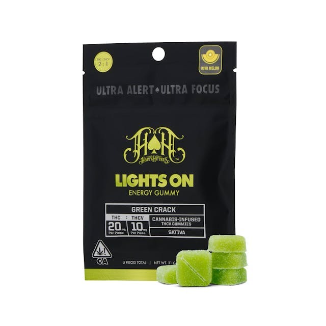 Green Crack | Sativa - Lights On THCV Energy Gummies -100mg THC |50mg THCV