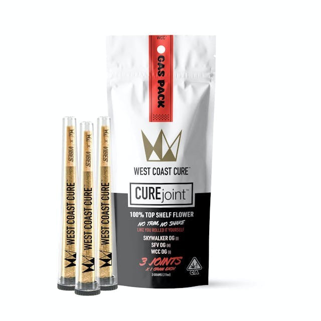 image of West Coast Cure Gas Pack Pre Rolls (3 x 1g)  WEST COAST CURE : Pre-Roll Flower