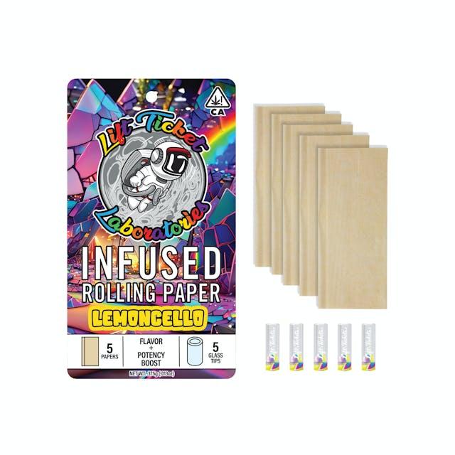 image of Lift Tickets Lemoncello Infused Rolling Paper Multipack (5): with Glass Tips:  : Infused Accessory