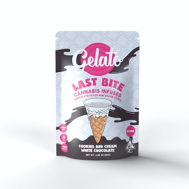 image of Gelato Last Bites Cookies N Cream Mini Cones 100mg  : Edibles