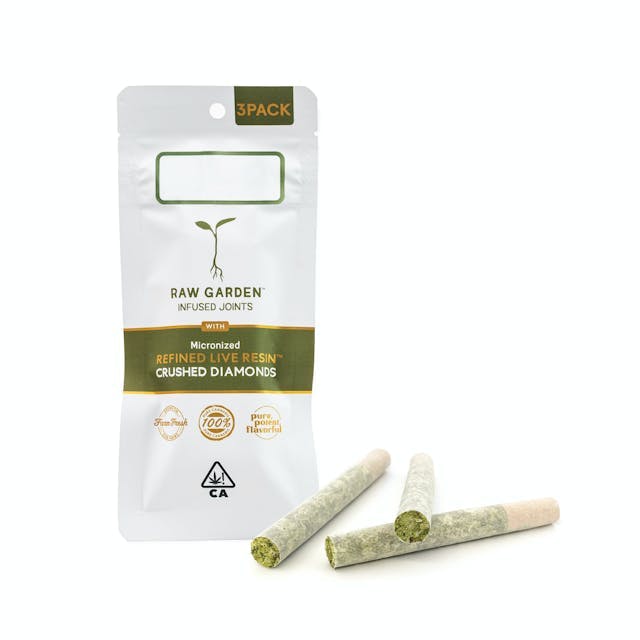 image of Raw Garden Dosi Haze (3) Crushed Diamond Infused Joints,  : PreRol Infused