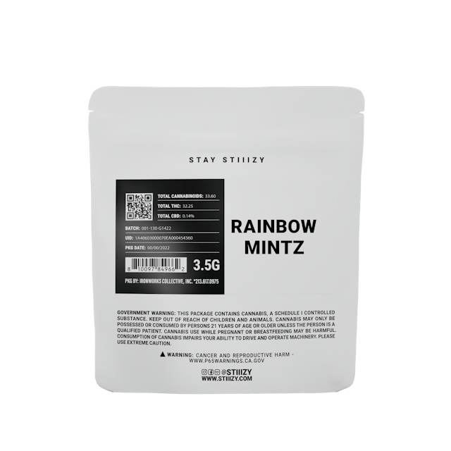 image of STIIIZY Rainbow Mintz   3.5g White Lable : Flowers