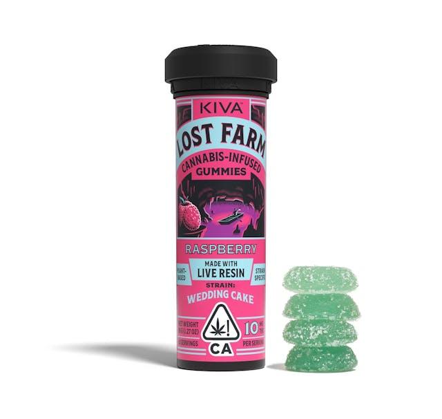 image of Kiva Confections lost Farm Raspberry 'Wedding Cake'  100mg Lost Farm   : Edibles