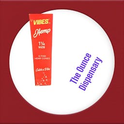 Picture of theVibes  Hemp Cones 1 1/4 size Red 6pp