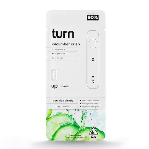 image of turn Cucumber Crisp 1g disposable (s hybrid) / botanica blends : Vape Pens