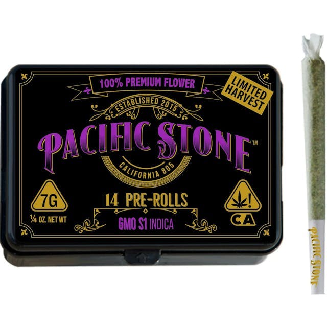 image of Pacific Stone GMO Indica Pre Rolls 14pk (7g) : Pre-Roll Flower