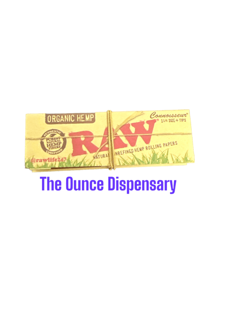 Raw Organic Hemp Connoisseur 1 1/4 with tips Rolling Paper