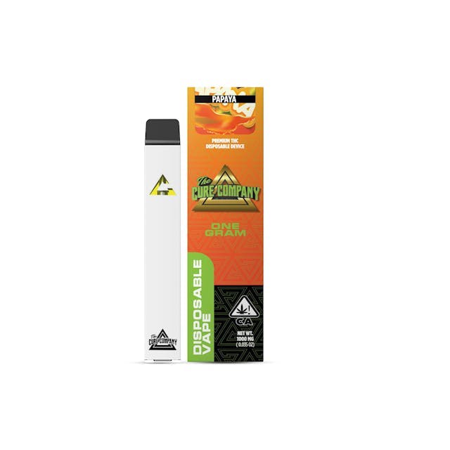 image of The Cure Company Papaya   1g Vape Disposable : Vape Pens