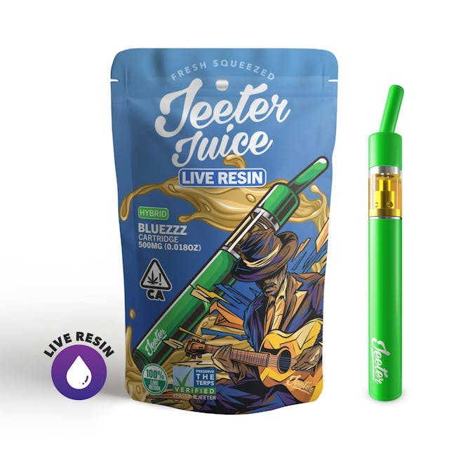 image of Jeeter Straw Blue ZZZ  Live Resin 0.5G Disposable  Juice : Vape Pens