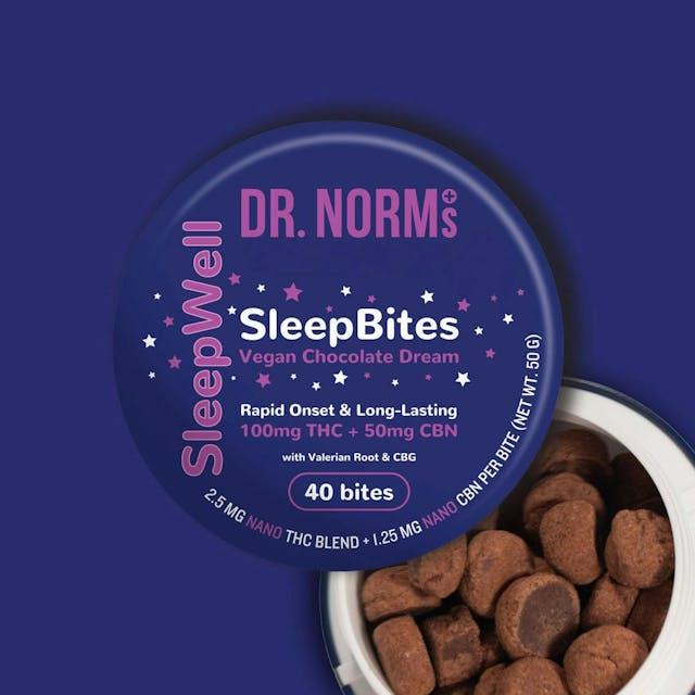 image of Dr. Norm's SleepWell Fast Acting Sleep Brownie Bites 100mg : Edibles