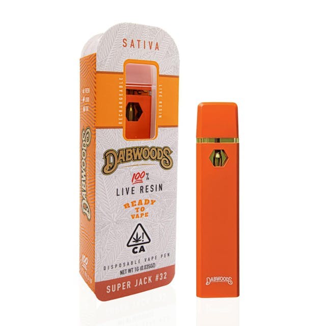 image of Dabwoods SUPER JACK #32   LIVE RESIN 1G DISPOSABLE : Vape Pens