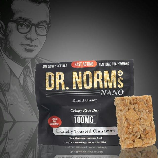 image of Dr. Norm's Fast Acting Crunchy Toasted Cinnamon Crispy Rice Bar   Gluten-Free 100mg : Edibles