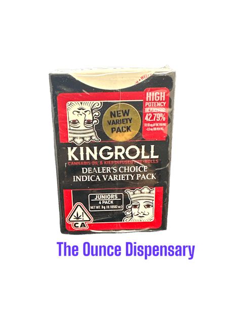 image of KINGROLL Indica Variety Pack v3, KRL Junior 0.75g PR 4 Pack    StateHouse : PreRol Infused