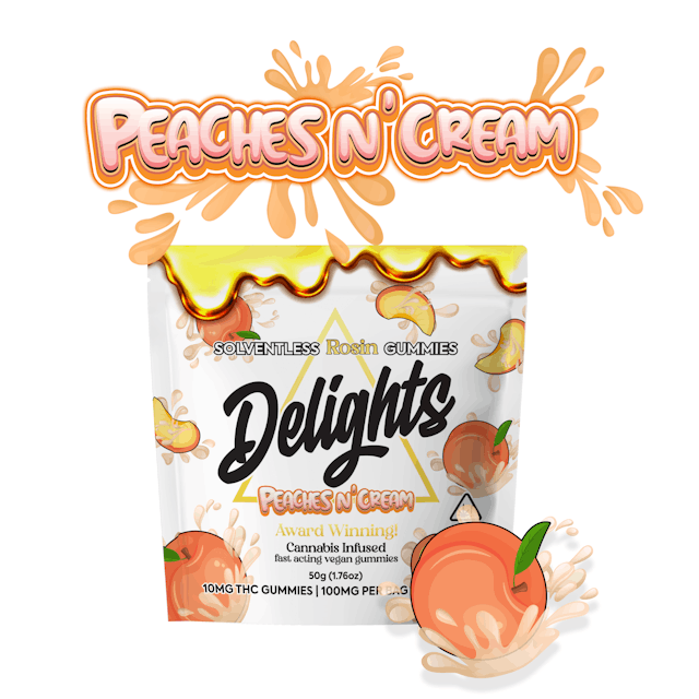 Peaches N Cream Delights Rosin Infused Gummies