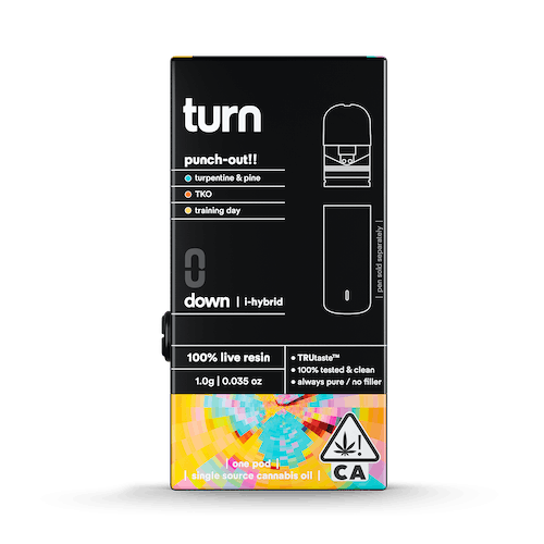 image of turn punch out 100% live resin 1g pod : Vape Cart