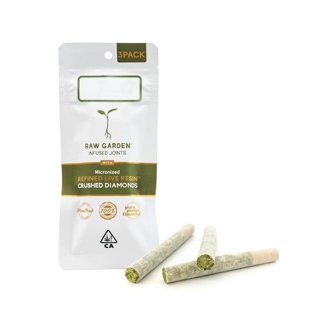 image of Raw Garden Apple Martini RLR Crushed Diamonds Infused (3) 0.5g Joints : PreRol Infused