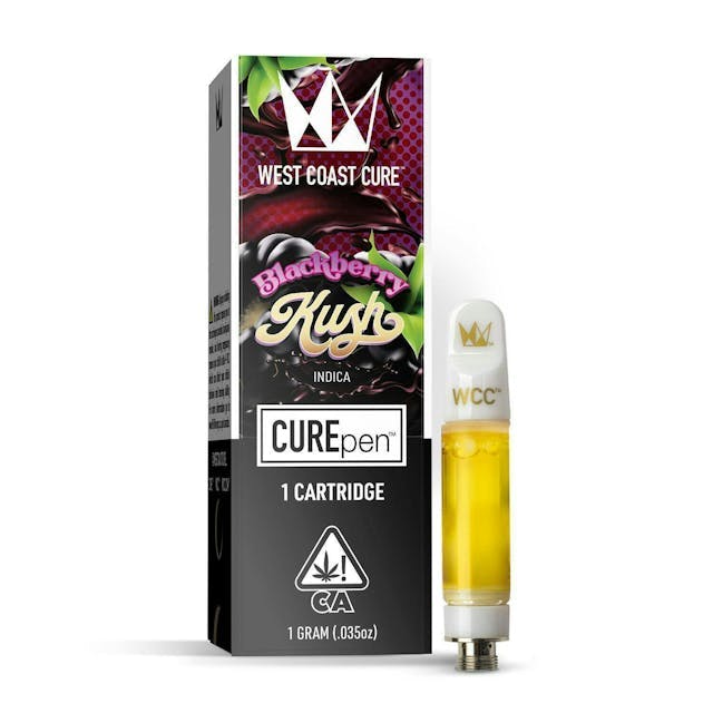 image of West Coast Cure Blackberry Kush CUREpen Cartridge   1g : Vape Cart