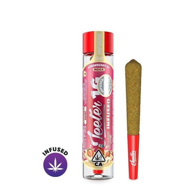 image of Jeeter Strawberry SC Infused 1g Joint : PreRol Infused