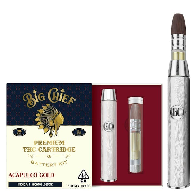 Acapulco Gold - Big Chief 1g THC Cartridge, Battery, All-In-One