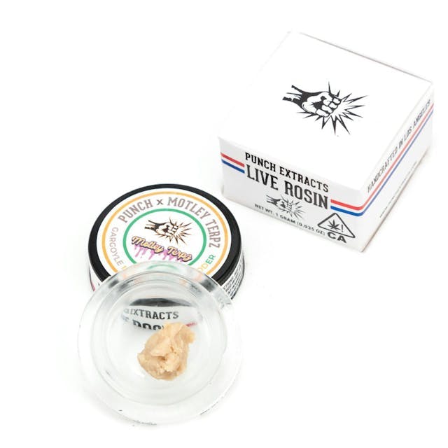 image of Punch Edibles & Extracts Gargoyle Melon Twist Tier 4 Live Rosin Cold Cure Badder (1g) : Concentrates