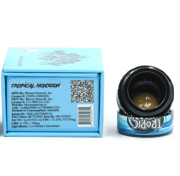 image of Trilogy 710 Tropical Monsoon Premium Live Rosin 1g : Concentrates