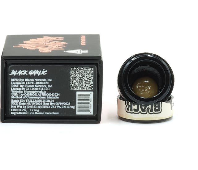 image of Trilogy 710 Black Garlic Premium Live Rosin 1g : Concentrates