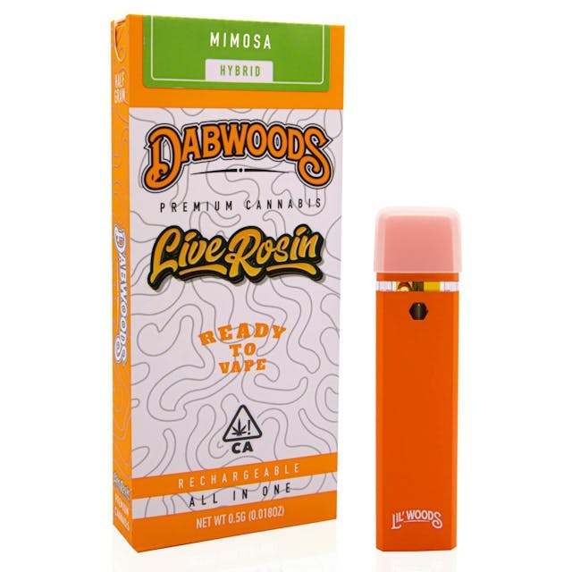 image of Dabwoods MIMOSA LILWOODS .5G LIVE ROSIN ALL IN ONE DEVICE : Vape Pens