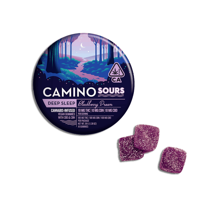 image of Camino  Sours Blackberry Dream "Deep Sleep" 10:10:10 THC:CBD:CBN Gummies : Edibles